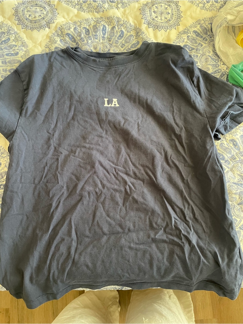 wild fable Black LA Crop Top with White Logo